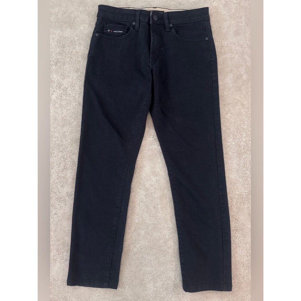Fried Denim Black Slim Straight Stretch Jeans Men's 30x30 Minimalist